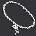 sterling silver diamond key pendant